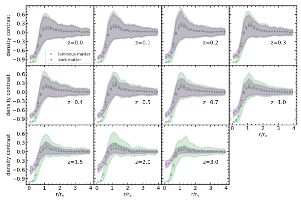 Void density profiles over cosmic time